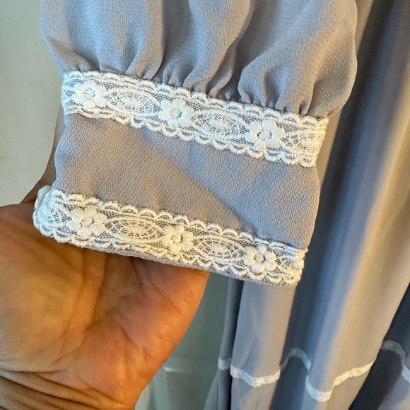 Vintage Lolita  Coquette Grey and White Lace Trim Tea Dress, size Small - Picture 4 of 8